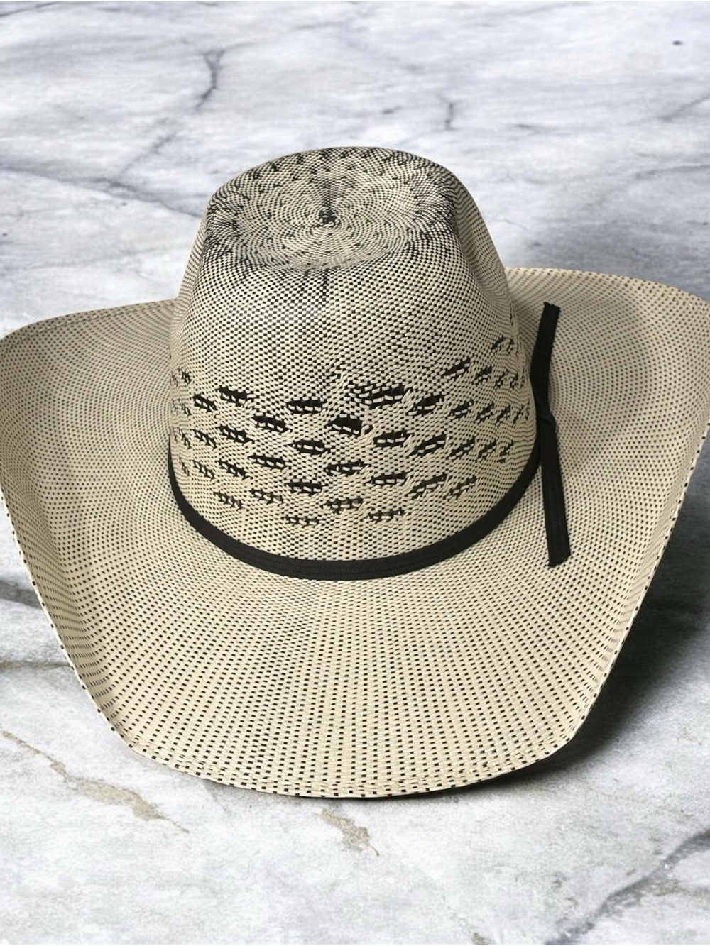 Men's Natural Straw Cowboy Hat with Black Band